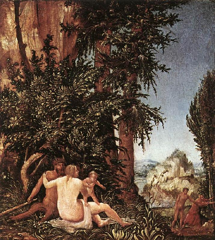 ALTDORFER, Albrecht Landscape with Satyr Family oil painting image